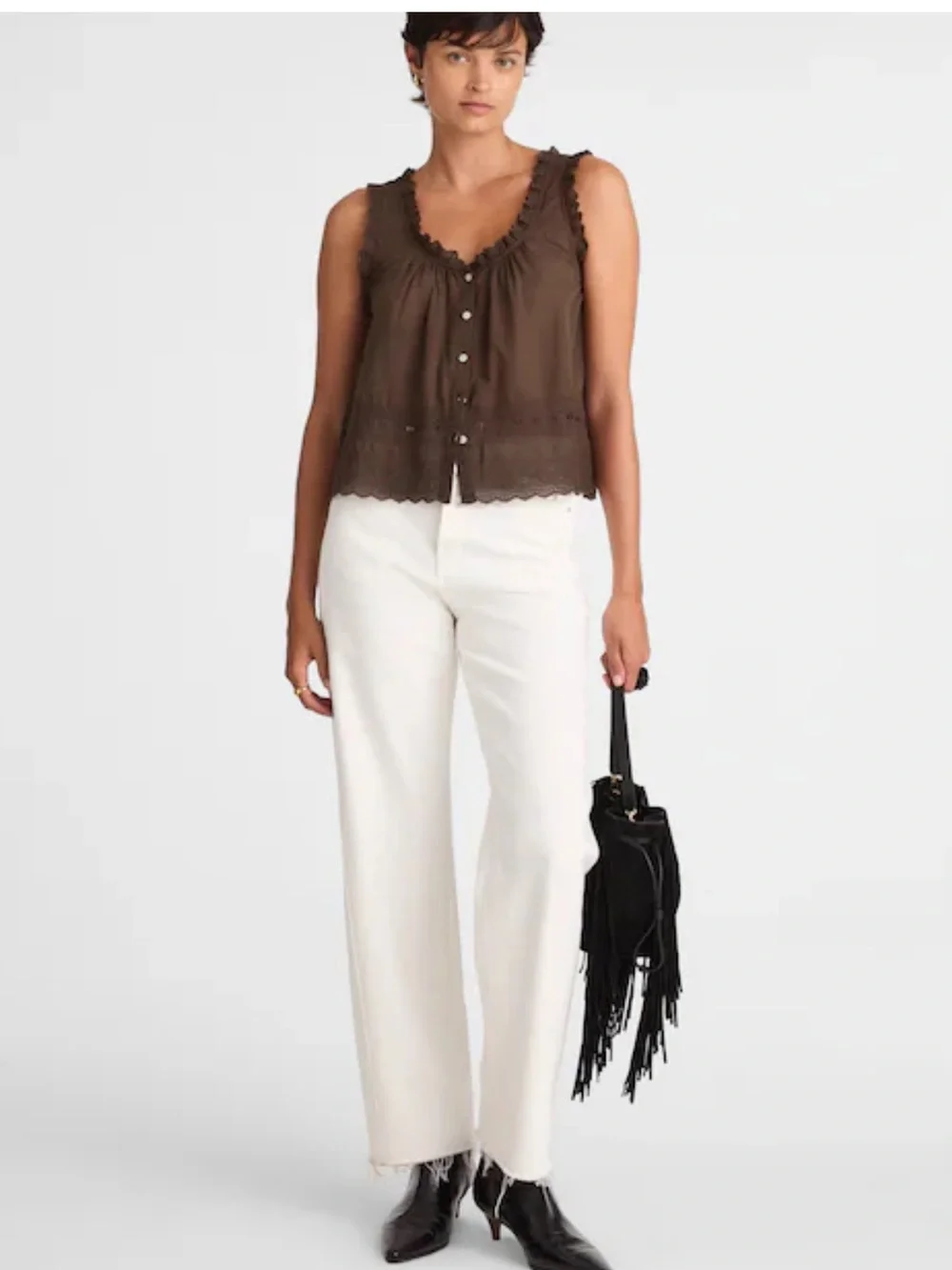 Embroidered Scalloped Tank Madewell - Picture 9 of 9